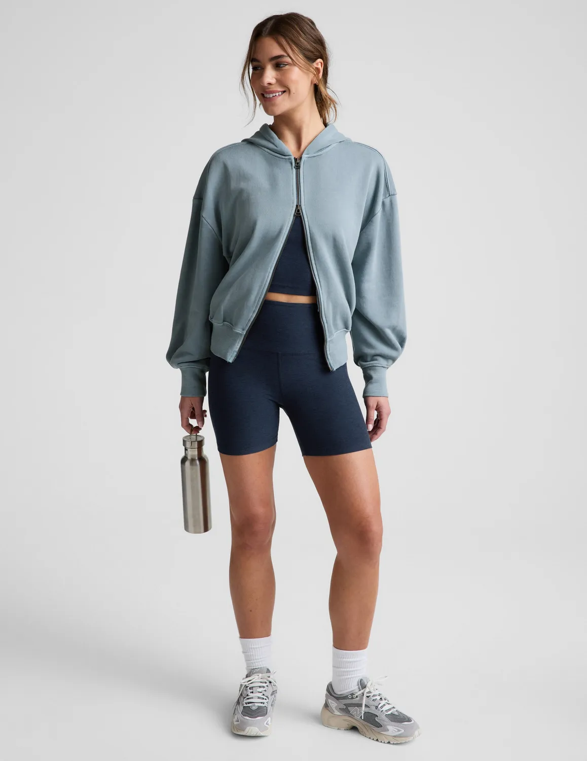 Beyond Yoga Fade Out Full Zip Hoodie hoodie marinblå avslappnad