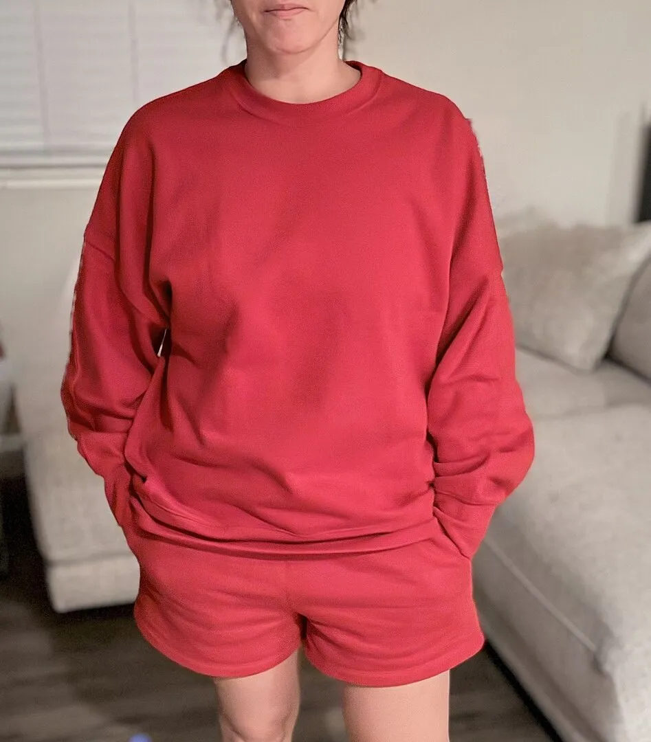 Beyond Yoga LuxeFleece Oversized Sweatshirt Chili Red mjuk