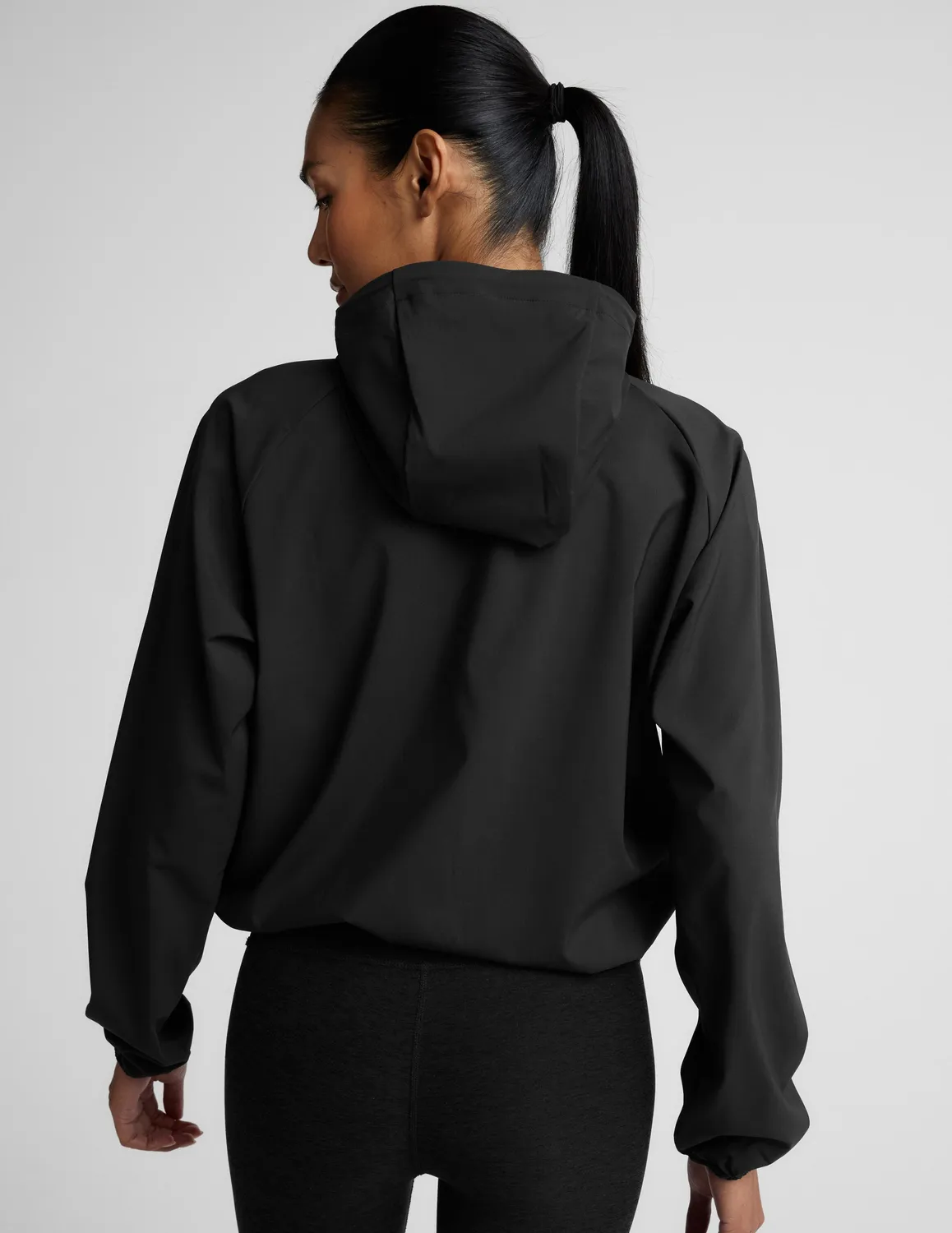 Beyond Yoga Cross Country jacka Black packbar huva
