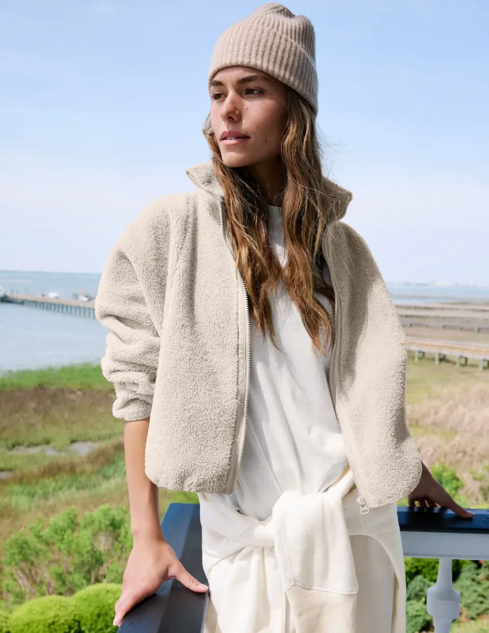 Beyond Yoga Unity Zip Jacket fleecetröja Riverbed boucle