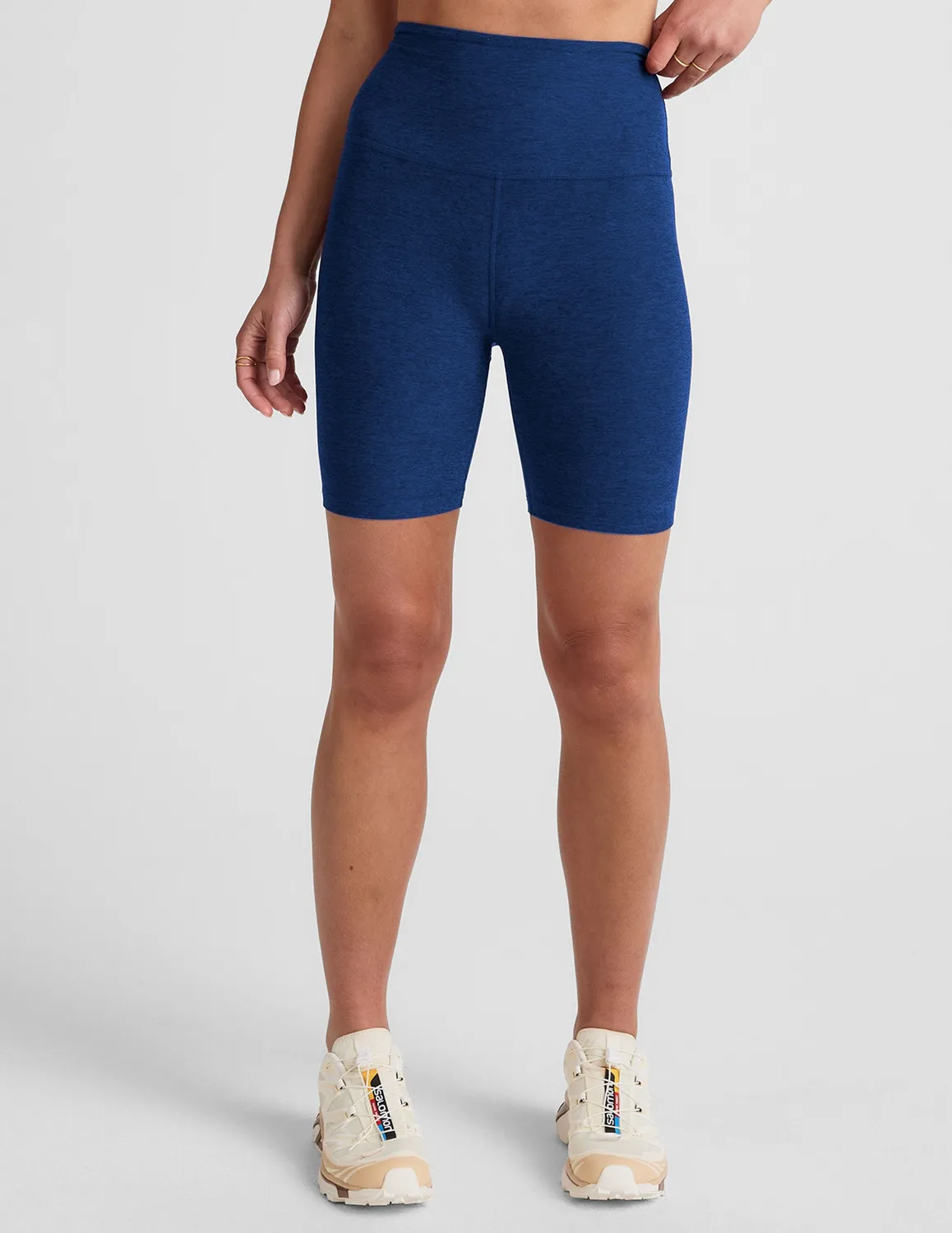 Beyond Yoga Spacedye Keep Pace 7 shorts marinblå hög midja