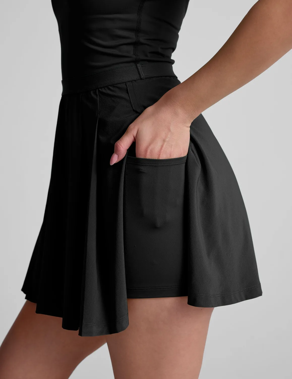 Beyond Yoga Score Pleated Dress klänning True Black veckad