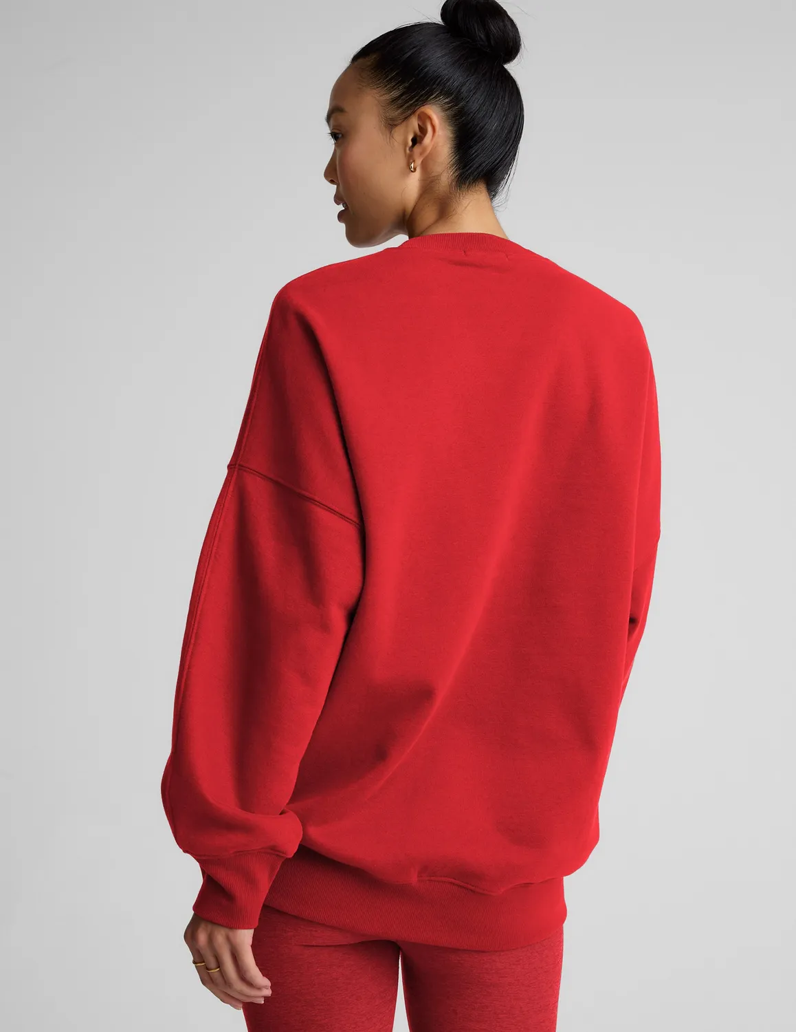Beyond Yoga LuxeFleece Oversized Sweatshirt Chili Red mjuk