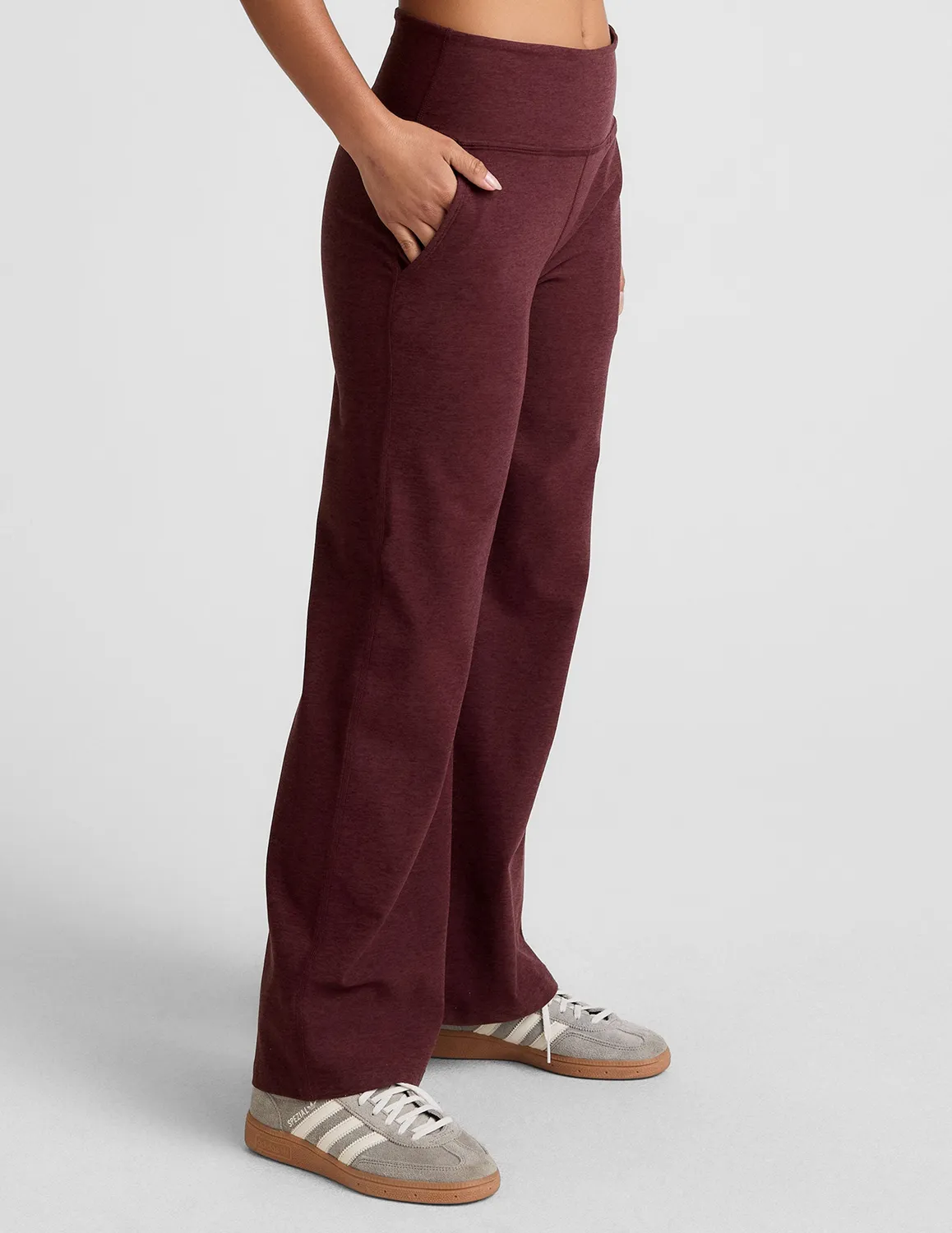 Beyond Yoga Spacedye Laid Back Wide Leg Pant 29" träningsbyxor Burgundy vida