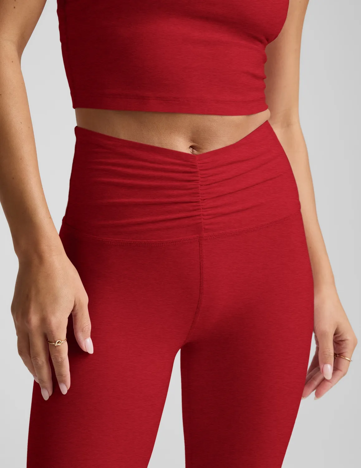 Beyond Yoga Spacedye Centered Midi Legging träningstights Holly Red mjuk