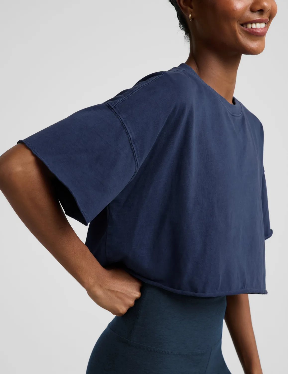 Beyond Yoga SoftKnit Better Than Ever Cropped t-shirt blå bomull