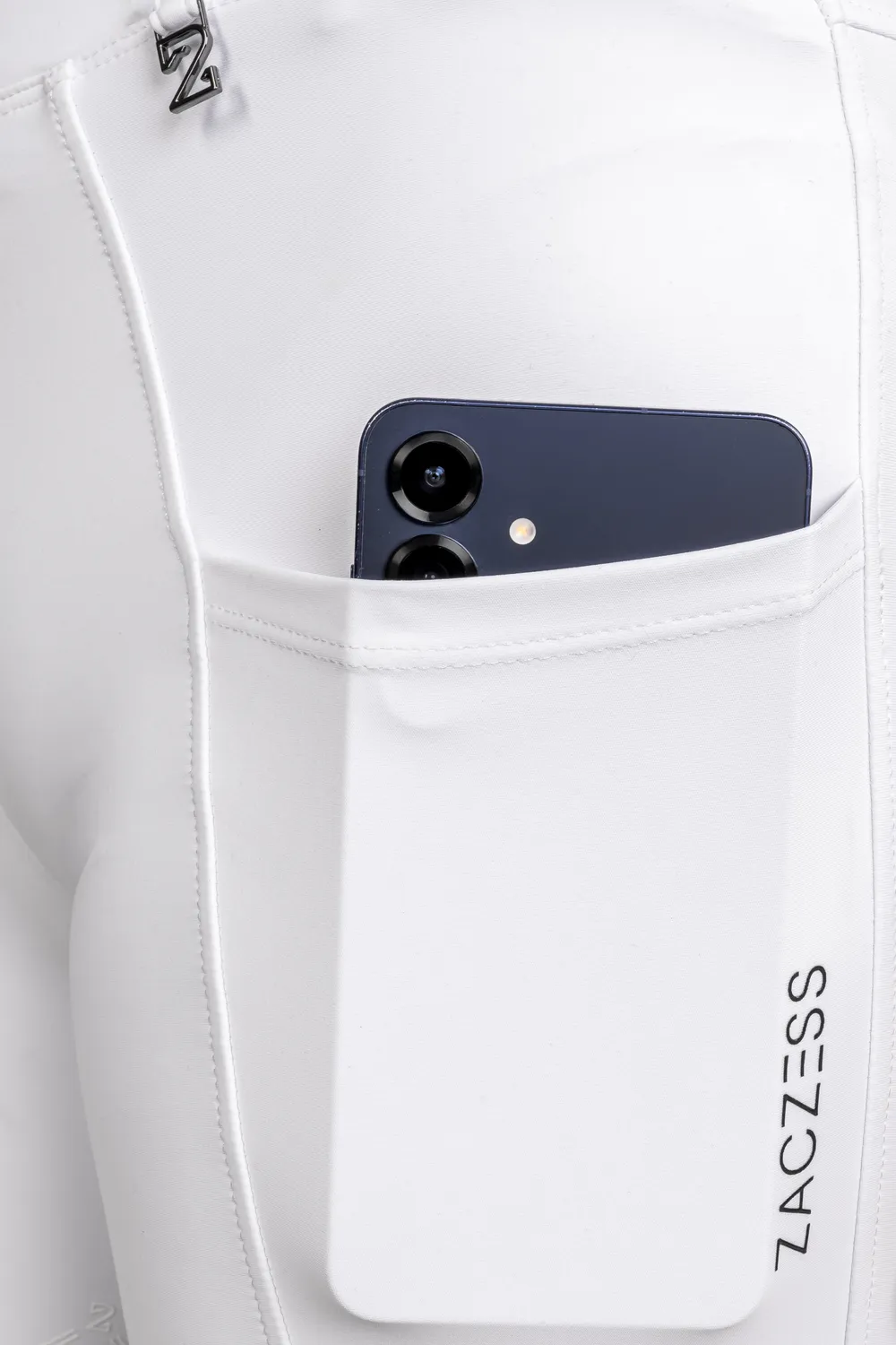 ZacZess London White Hybrid ridleggings vit hög midja