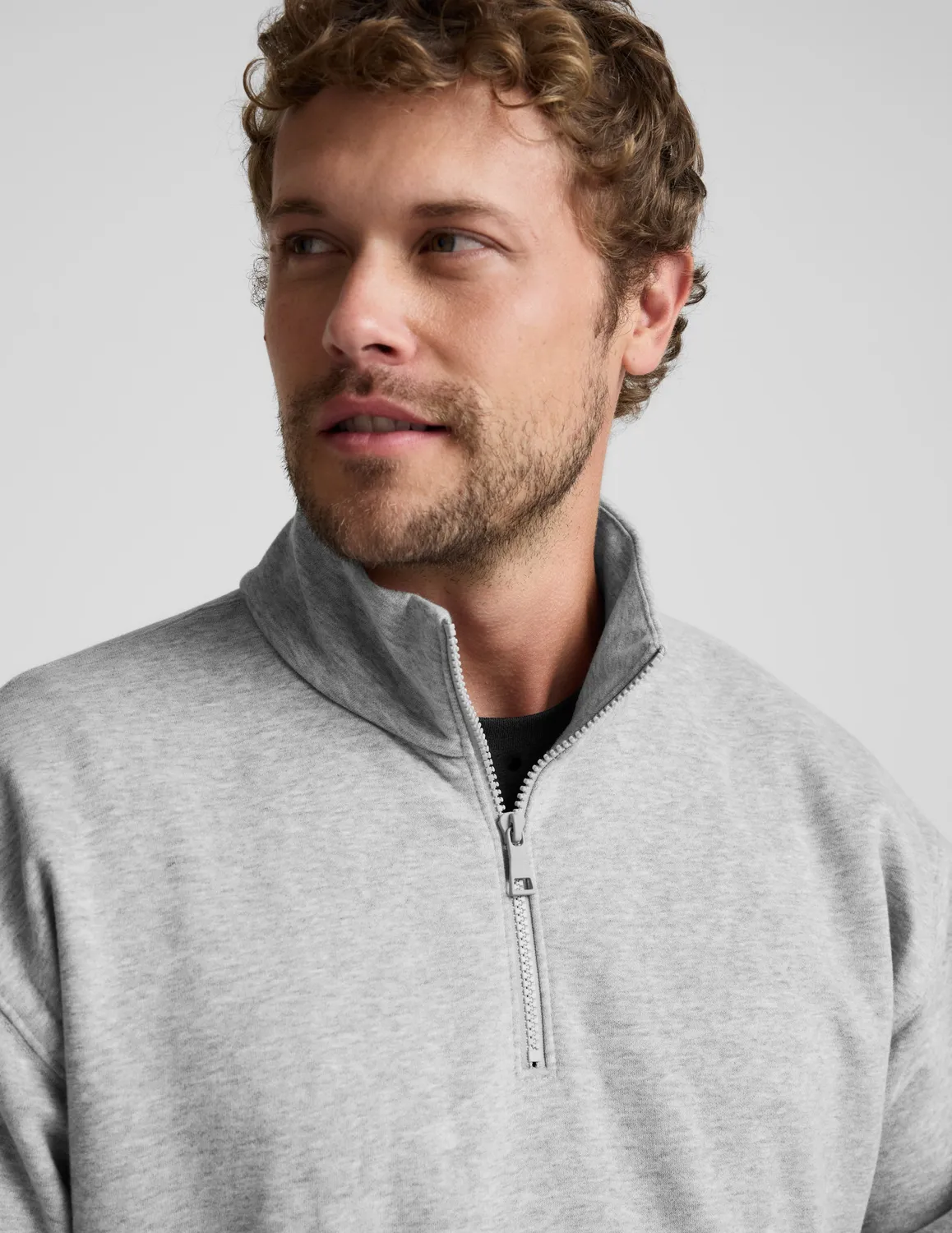 Beyond Yoga LuxeFleece Half Zip sweatshirt Light Heather Gray