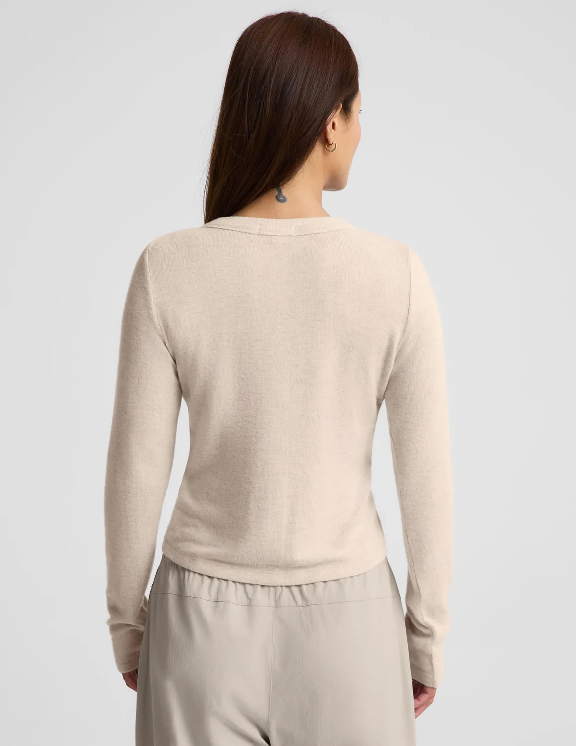 Beyond Yoga LuxeLayer Fitted Cardigan kofta Oatmeal Heather figurnära