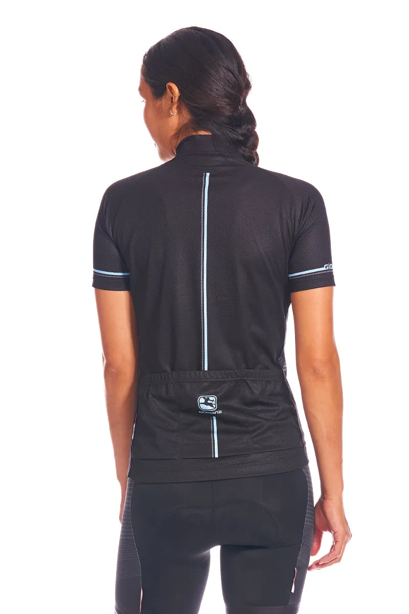 Giordana Moda Vero Pro Jersey cykeltröja dam Black Light Blue