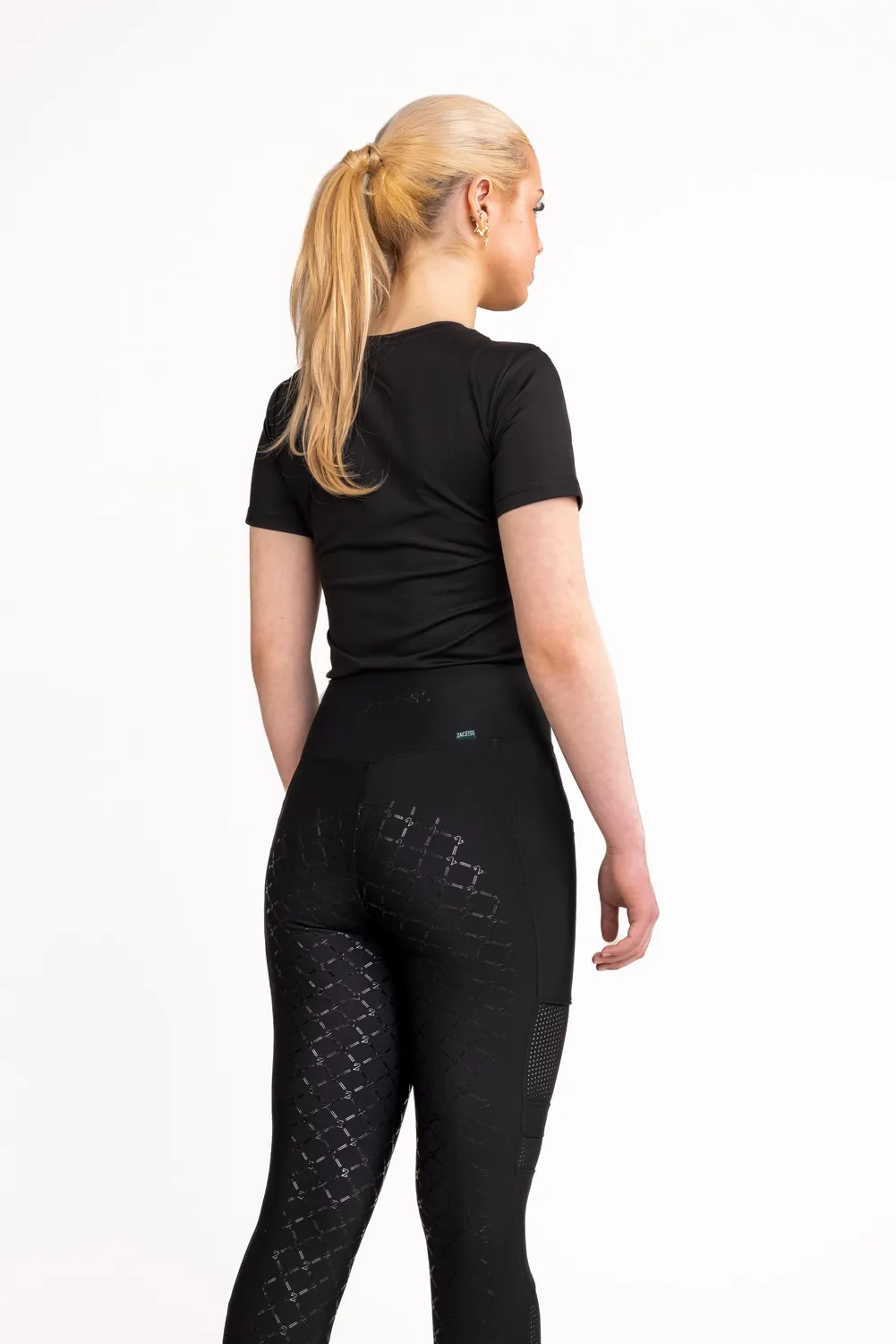 ZacZess AirFlex Leggings Black ridleggings svart junior half grip