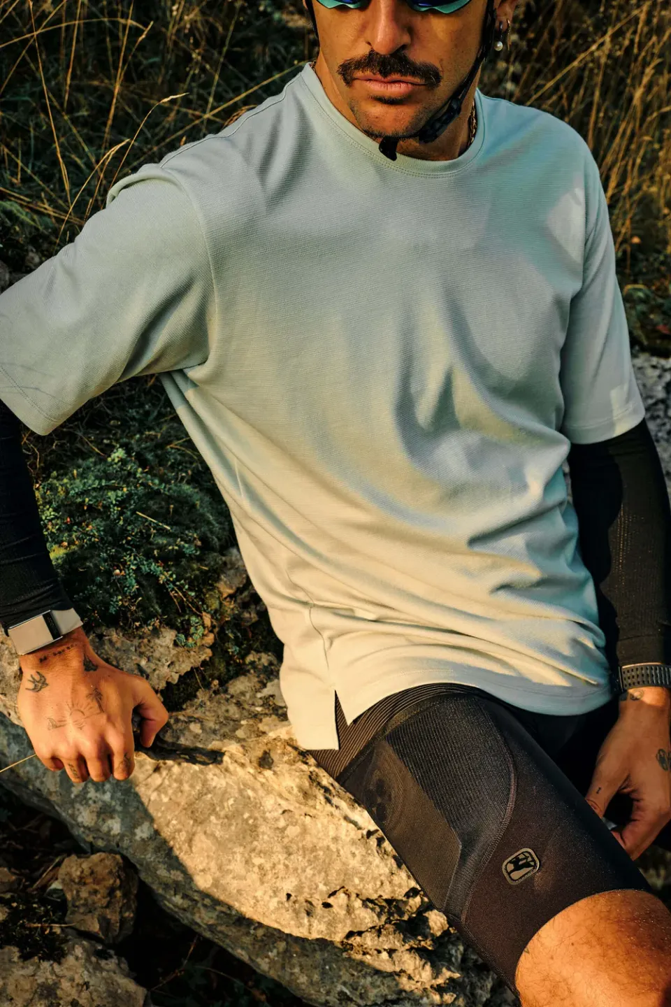 Giordana Beyond Gravel Wool Tee cykeltröja Moonrock ull