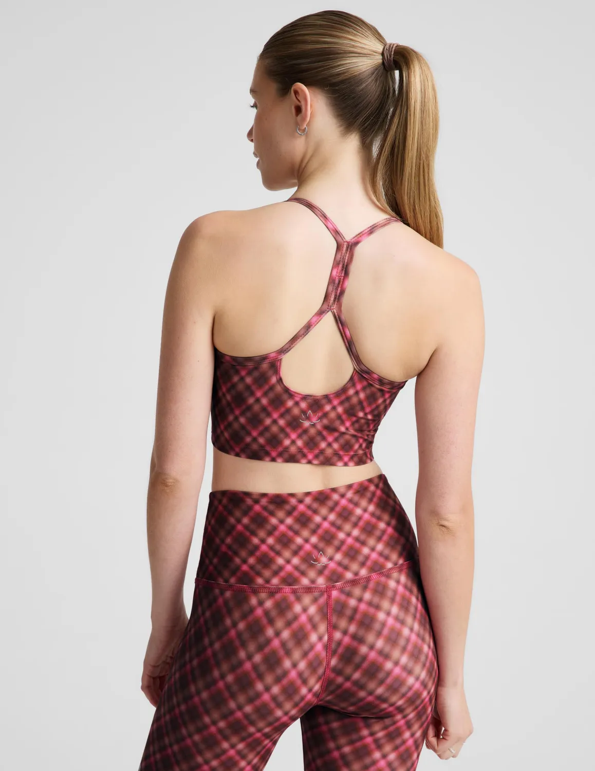 Beyond Yoga SoftMark Slim Racerback High Cropped Tank Linne Autumn Argyle
