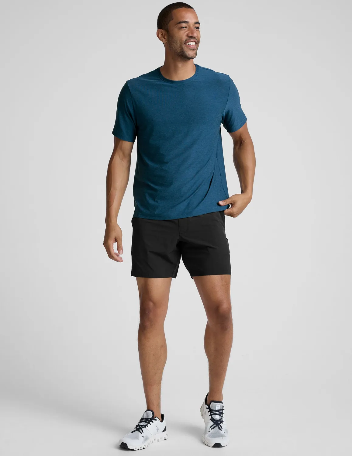 Beyond Yoga Always Beyond Men's Crew Tee 2.0 t-shirt Dark Cobalt Heather lätt