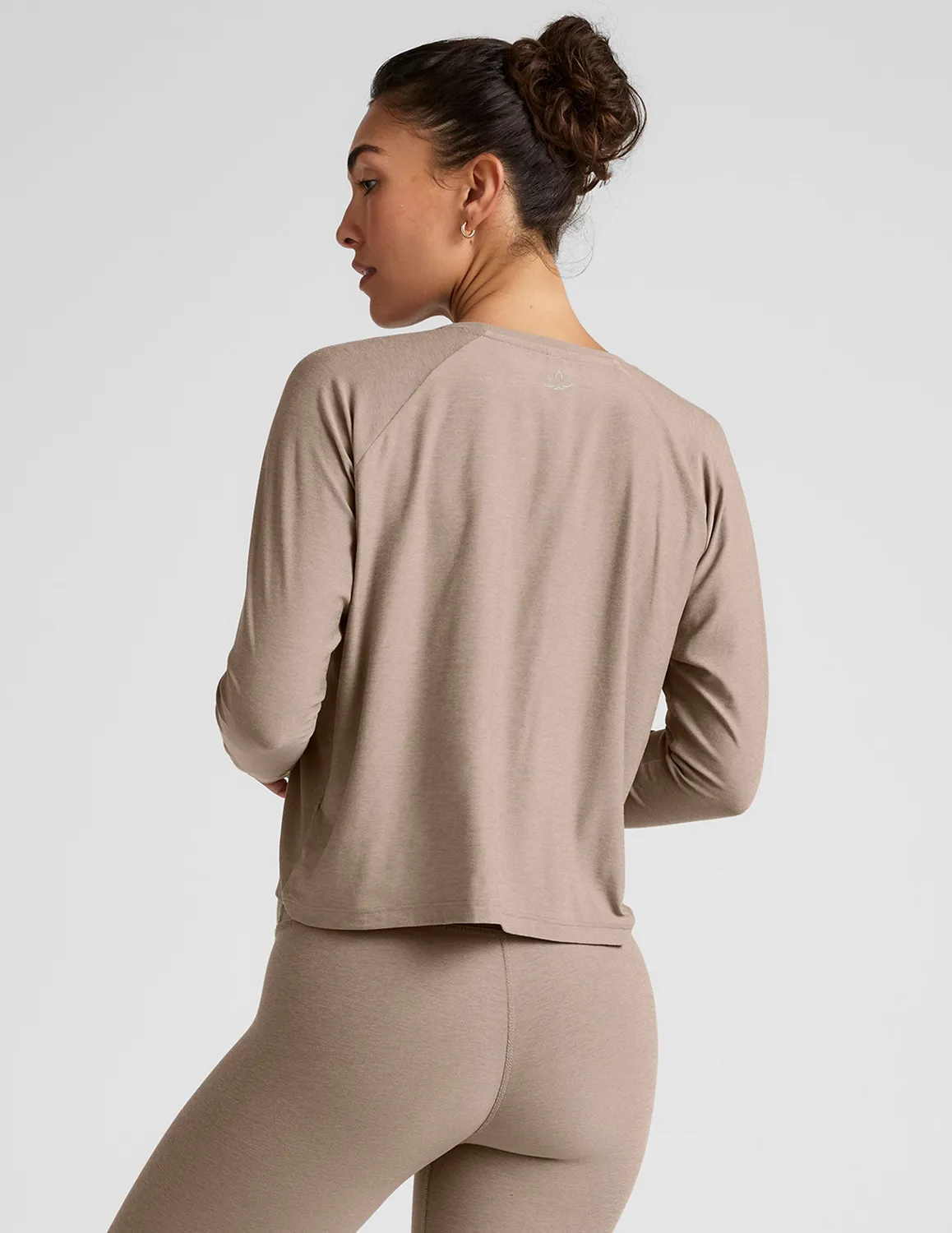Beyond Yoga Featherweight Daydreamer Pullover Birch Heather tunn