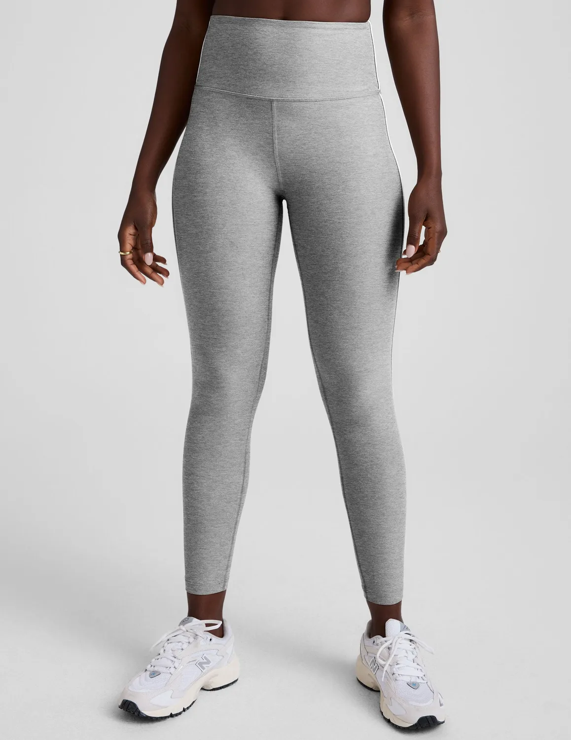 Beyond Yoga Spacedye Ready Midi Legging Silver Mist ljusgrå