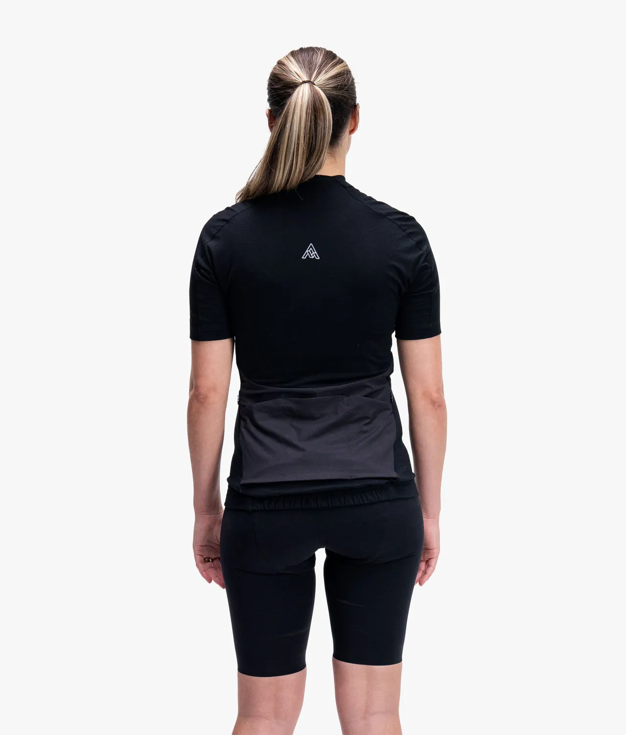 7MESH Ashlu kortärmad cykeltröja dam svart merino