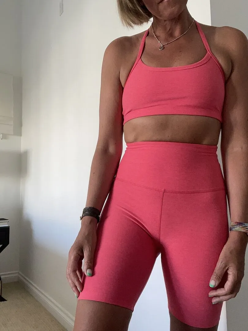 Beyond Yoga Spacedye Keep Pace 7 shorts marinblå hög midja