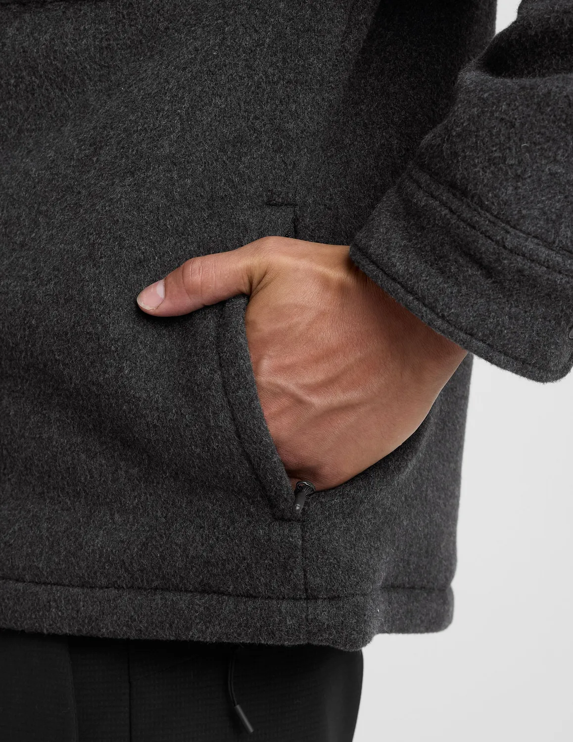 Beyond Yoga Infinite Wool skjortjacka herr mörkgrå vadderad