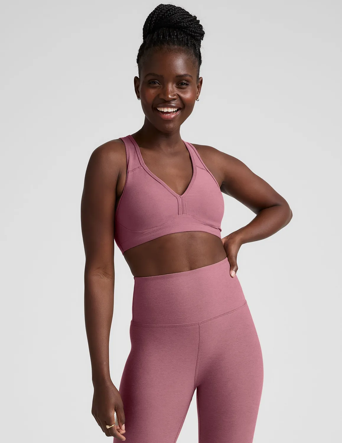 Beyond Yoga Spacedye Lift Your Spirits sportbh Orchid Blossom lätt stöd