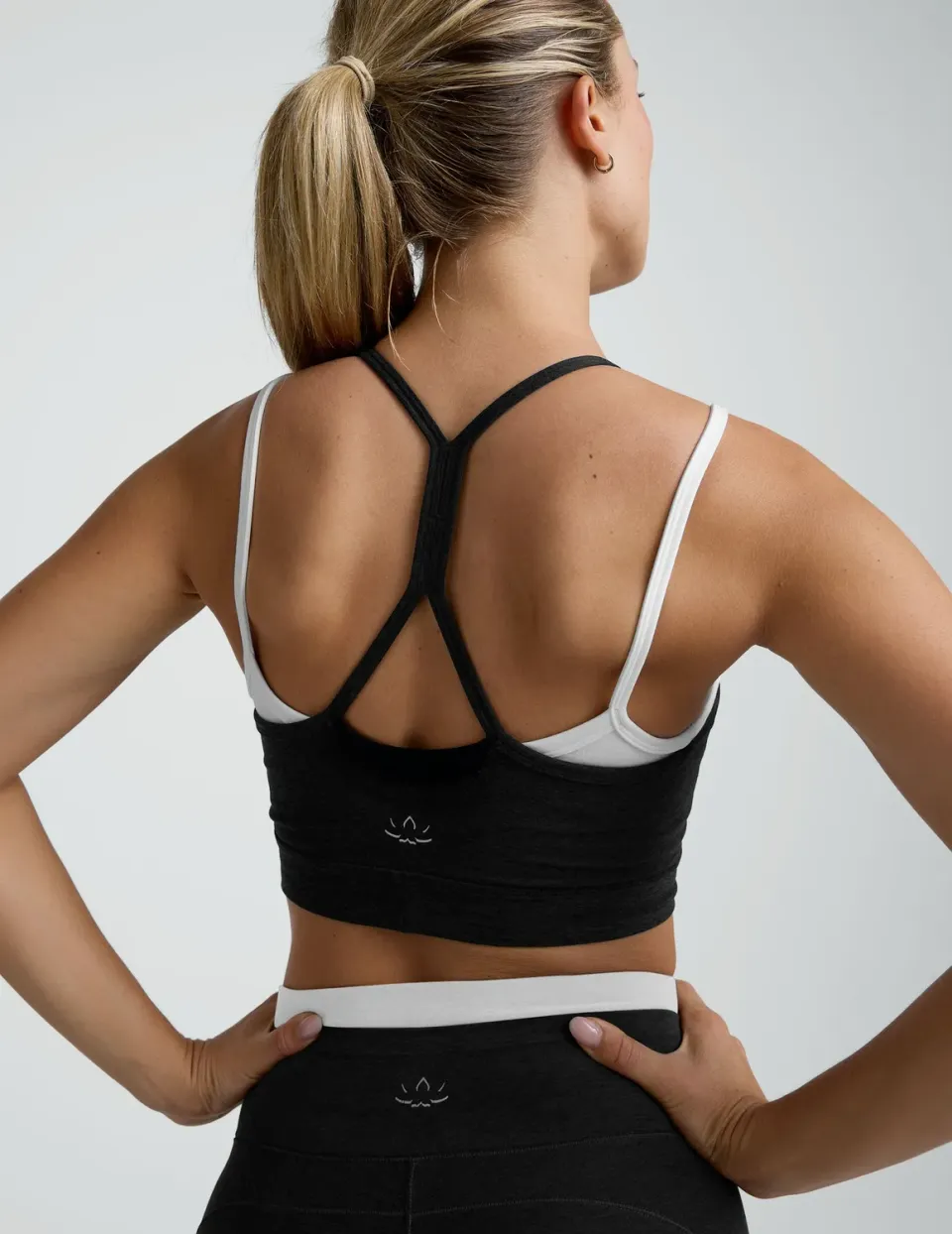 Beyond Yoga Spacedye Layered Long Line Bra sportbh svart