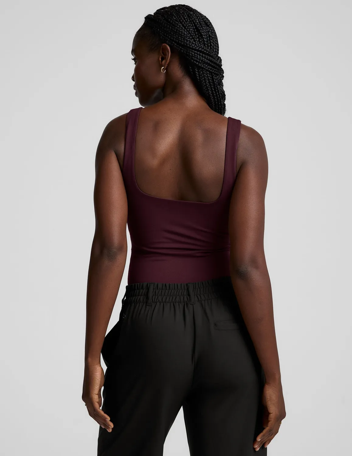 Beyond Yoga Base Tank Bodysuit body mörkröd tight