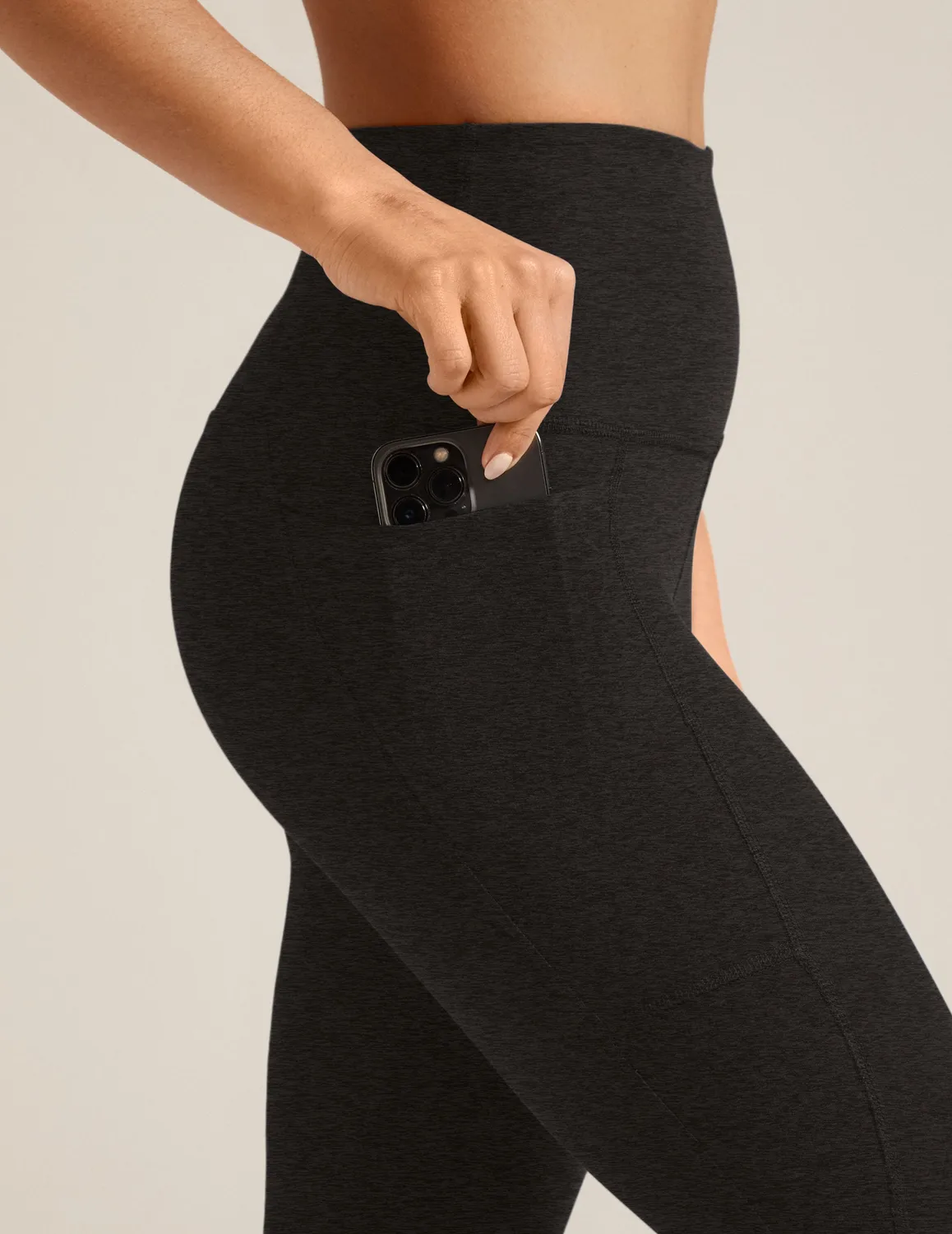 Beyond Yoga Spacedye Out Of Pocket High Waisted Capri Legging tights Darkest Night