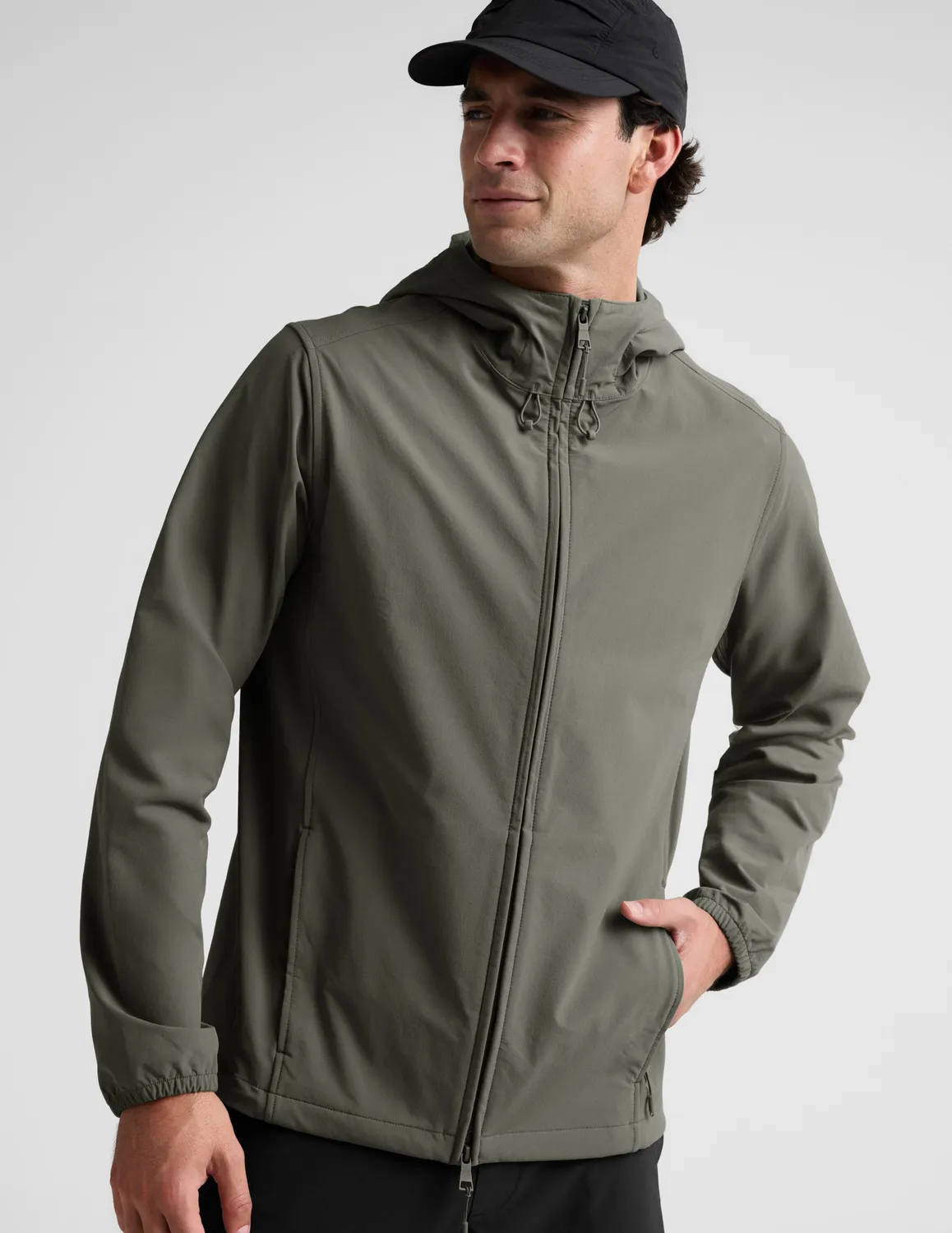 Beyond Yoga AirLite Hooded Full Zip jacka grön