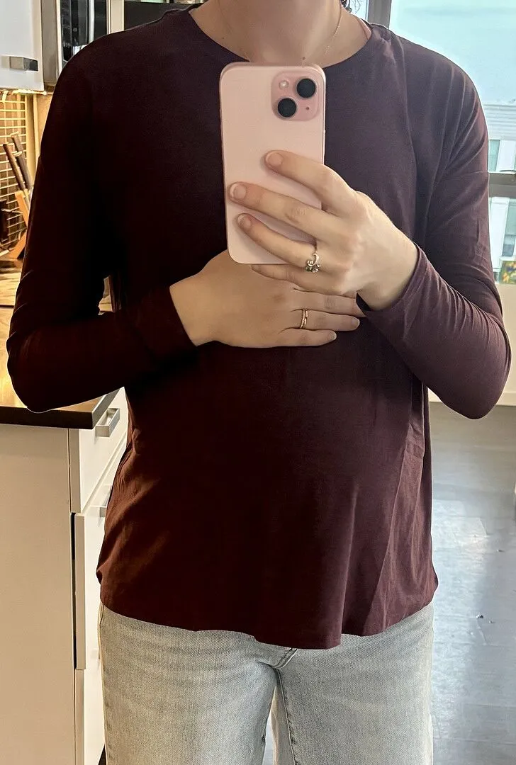 Beyond Yoga Featherweight mammalångärmad topp vit