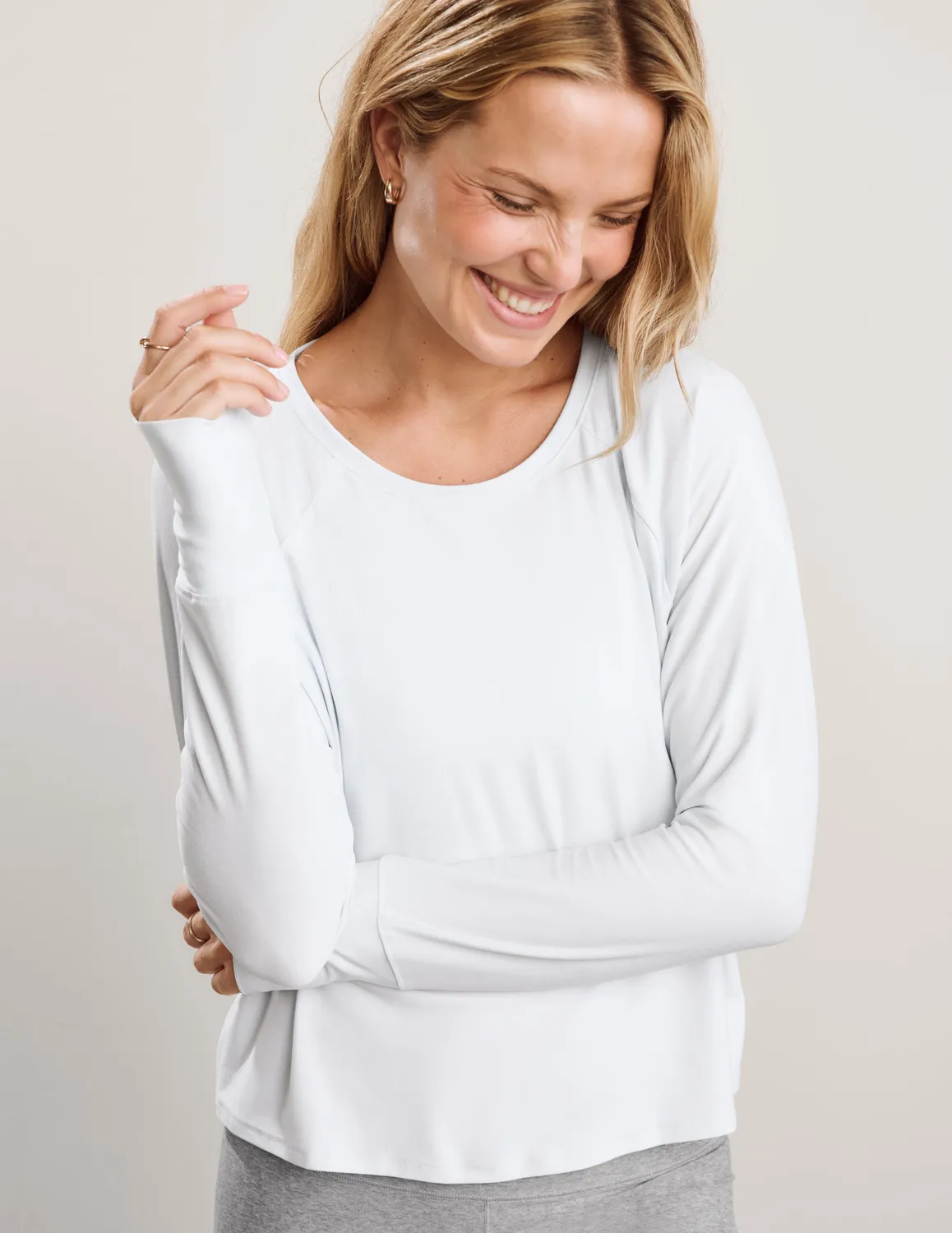 Beyond Yoga Featherweight Daydreamer Pullover tröja Cloud White lätt