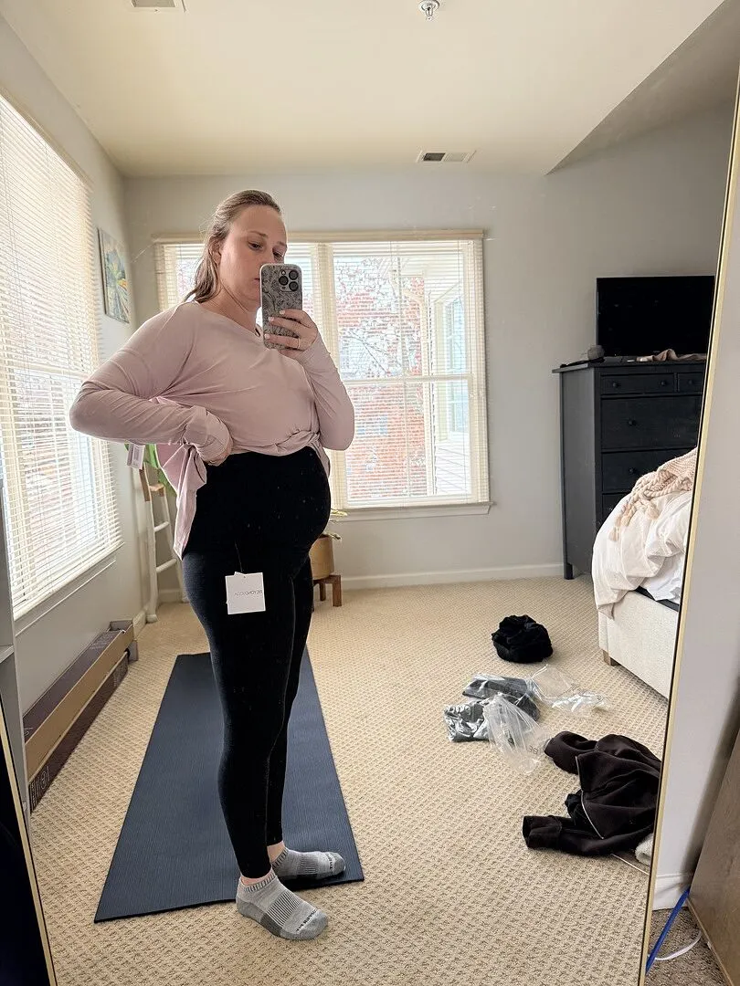 Beyond Yoga Spacedye Love the Bump Midi leggings Dark Ivy Heather gravid