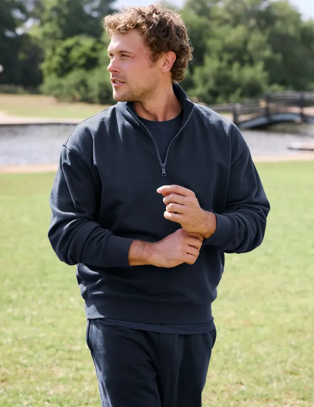 Beyond Yoga LuxeFleece Half Zip pullover Nocturnal Navy mjuk