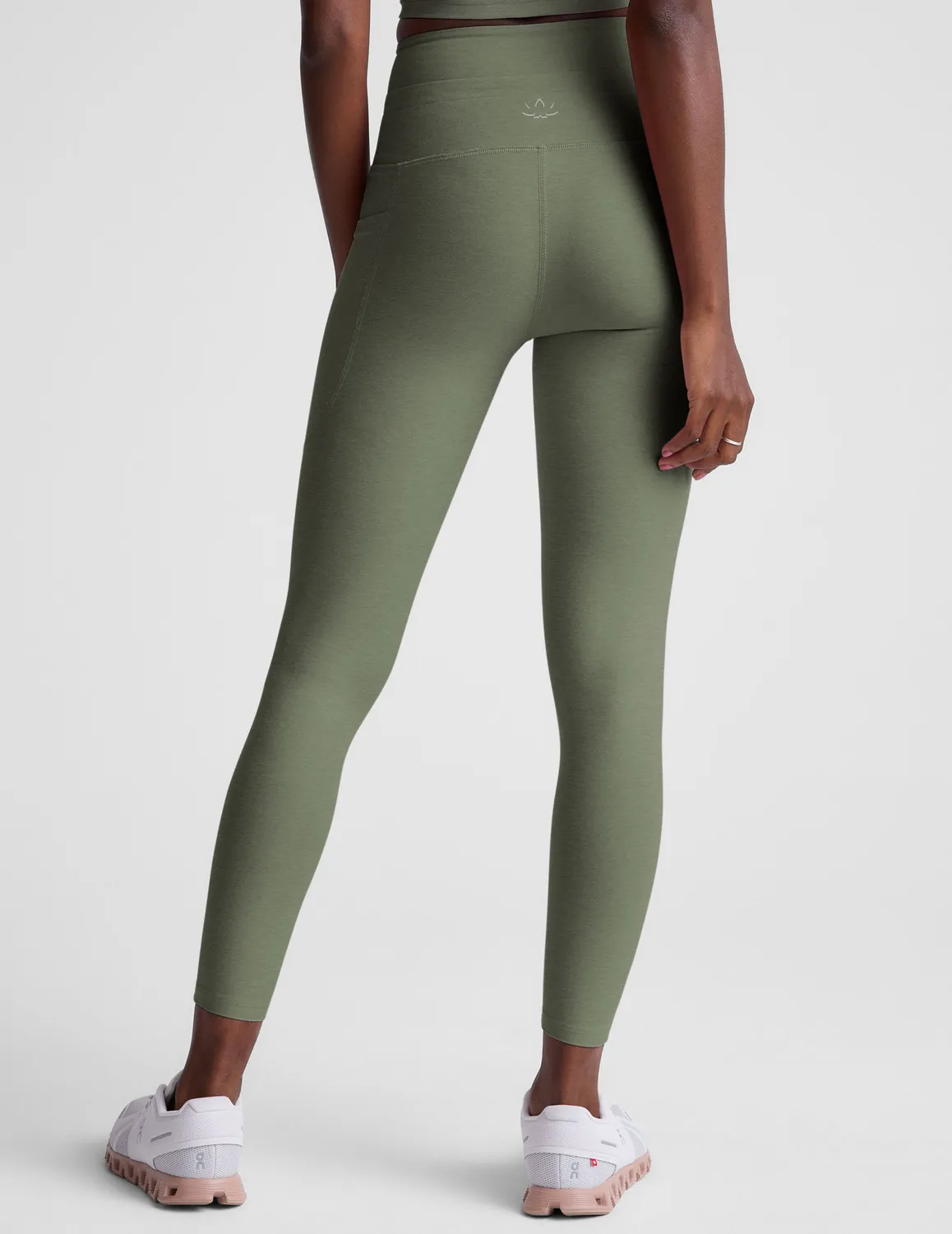 Beyond Yoga Spacedye Go Pocket Midi tights grågrön fickor