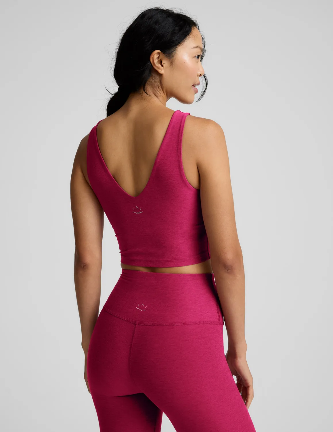 Beyond Yoga Spacedye Good Day Cropped Tank träningslinne Berry Red