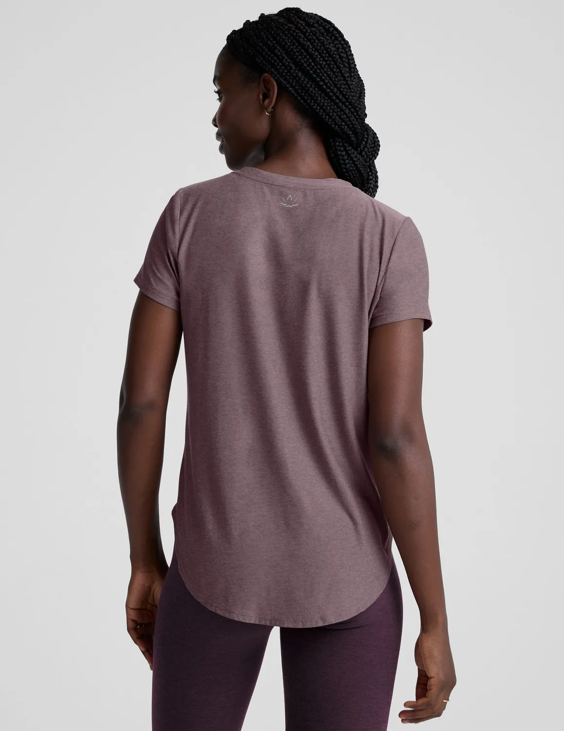 Beyond Yoga Featherweight On The Down Low T-shirt Soft Violet Dusk Heather luftig
