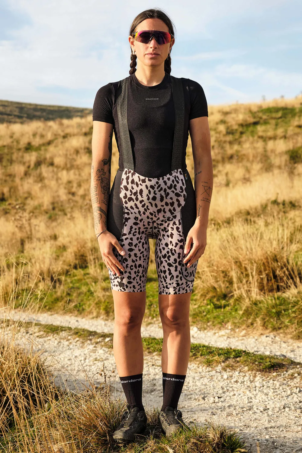 Giordana Beyond Leopard bibshorts dam gravel 9 tum