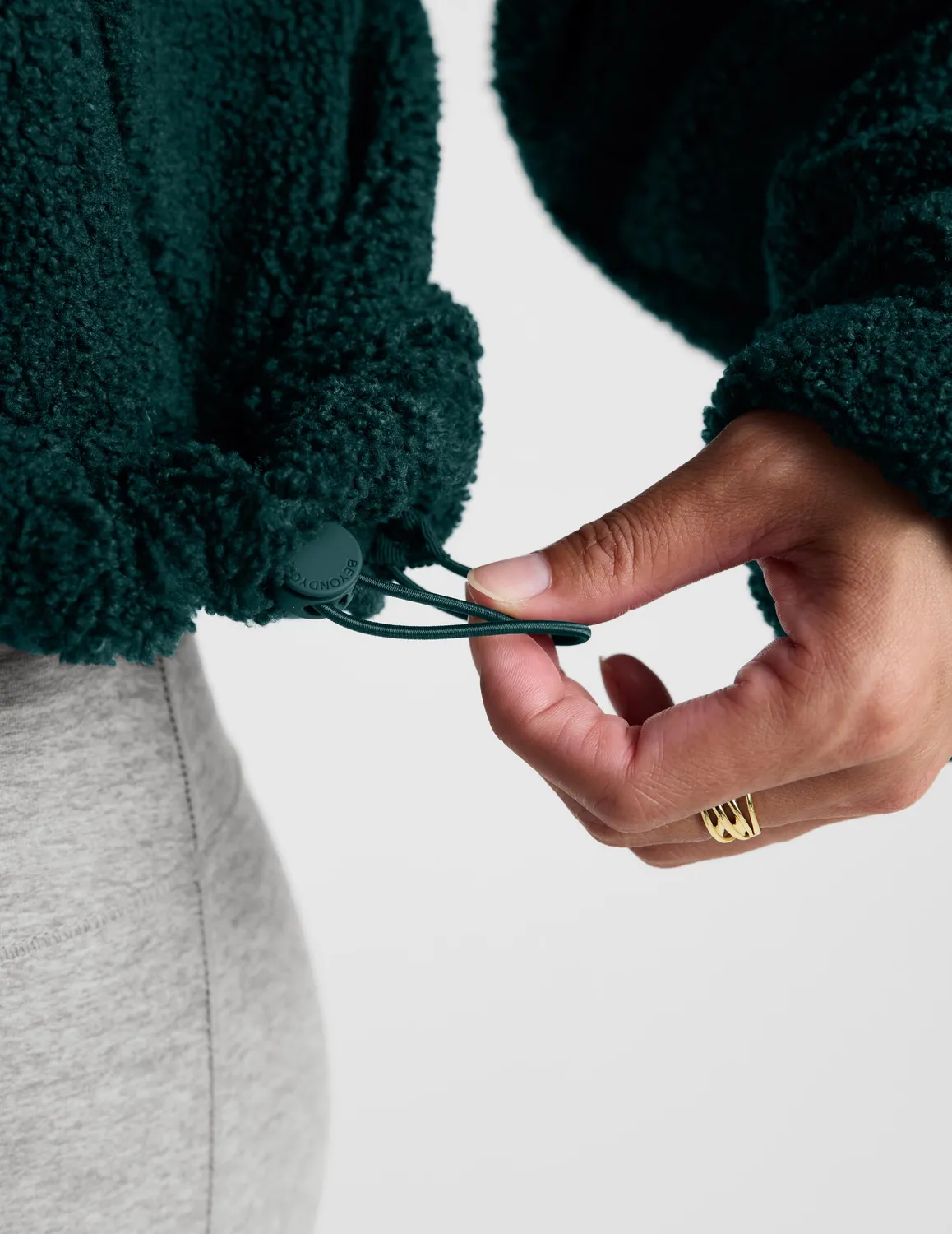 Beyond Yoga Unity 1/4 Zip Hoodie hoodie Dark Ivy bouclé