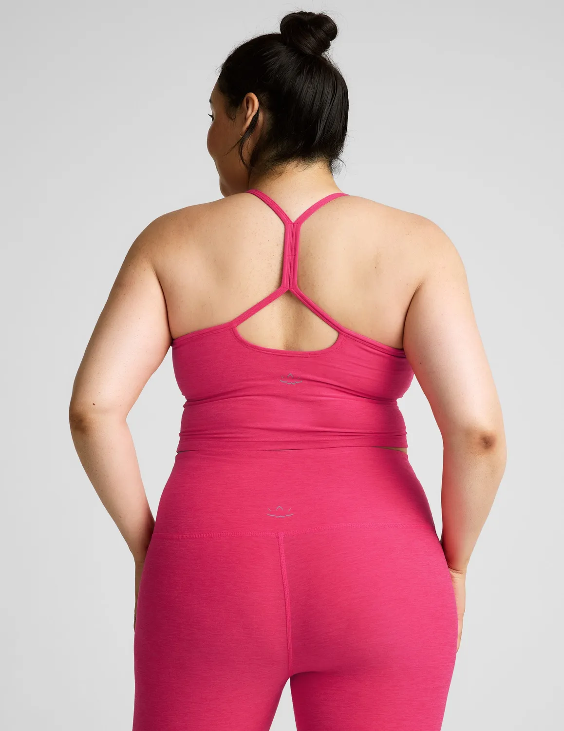 Beyond Yoga Spacedye Slim Racerback Cropped Tank linne Vivid Pink