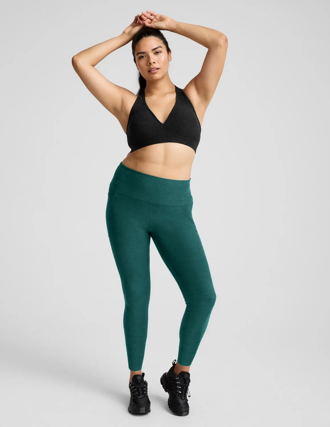 Beyond Yoga Spacedye Out Of Pocket High Waisted Midi leggings petrol med fickor