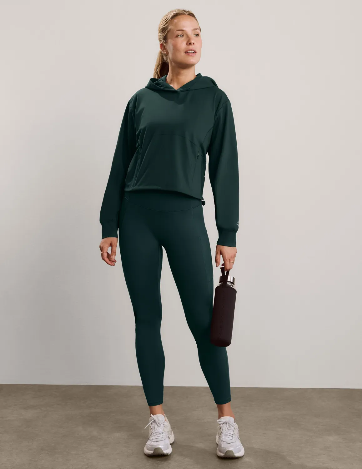 Beyond Yoga Pacer Fleece-Backed hoodie mörkgrön fodrad