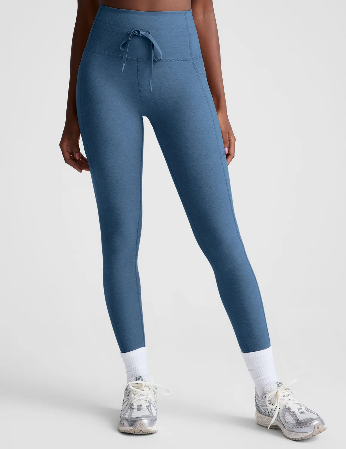 Beyond Yoga Spacedye Go Pocket Midi tights denimblå fickor
