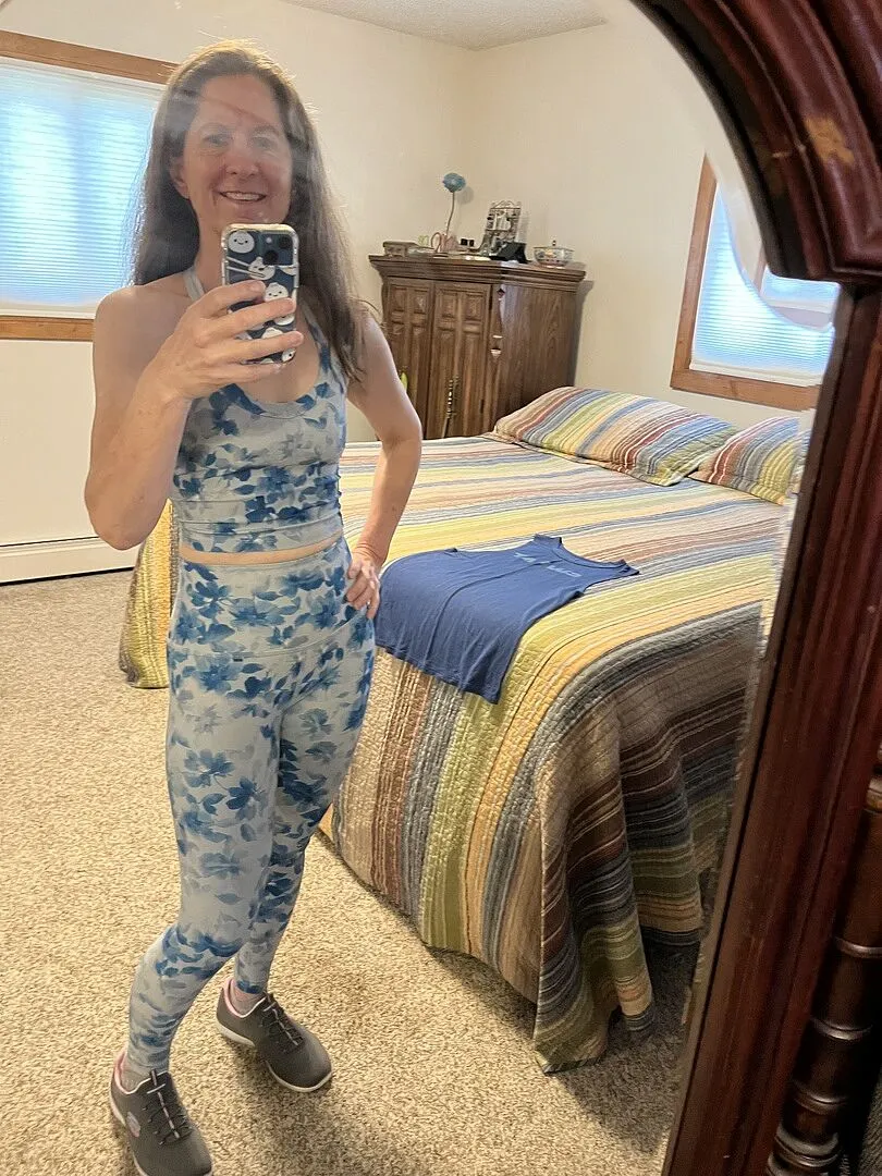 Beyond Yoga SoftMark Daydream Meadow High Waisted Midi leggings blå