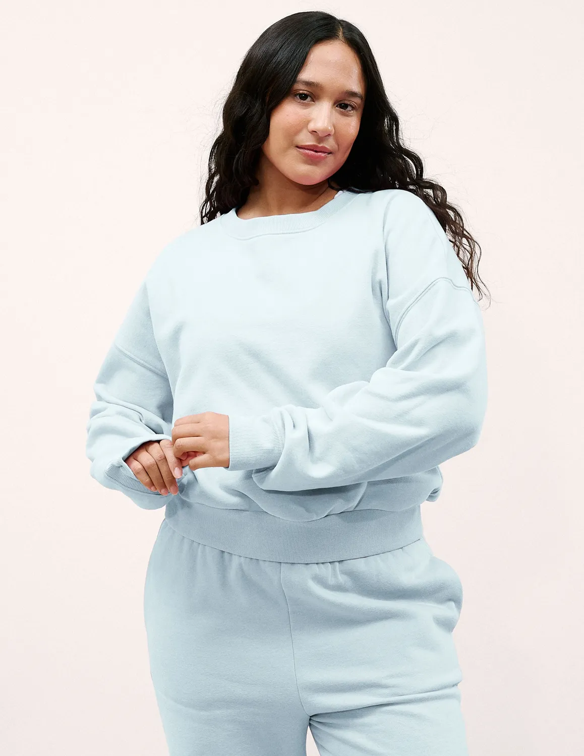Beyond Yoga LuxeFleece Oversized Sweatshirt Morning Sky Blue mjuk