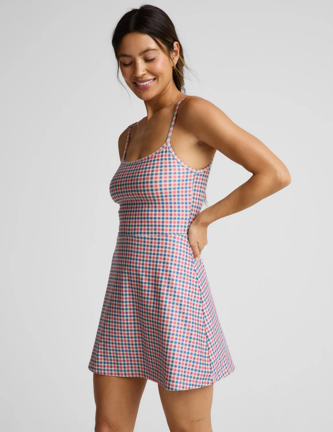 Beyond Yoga Midweight Spacedye Forever Dress klänning Sunwashed Gingham