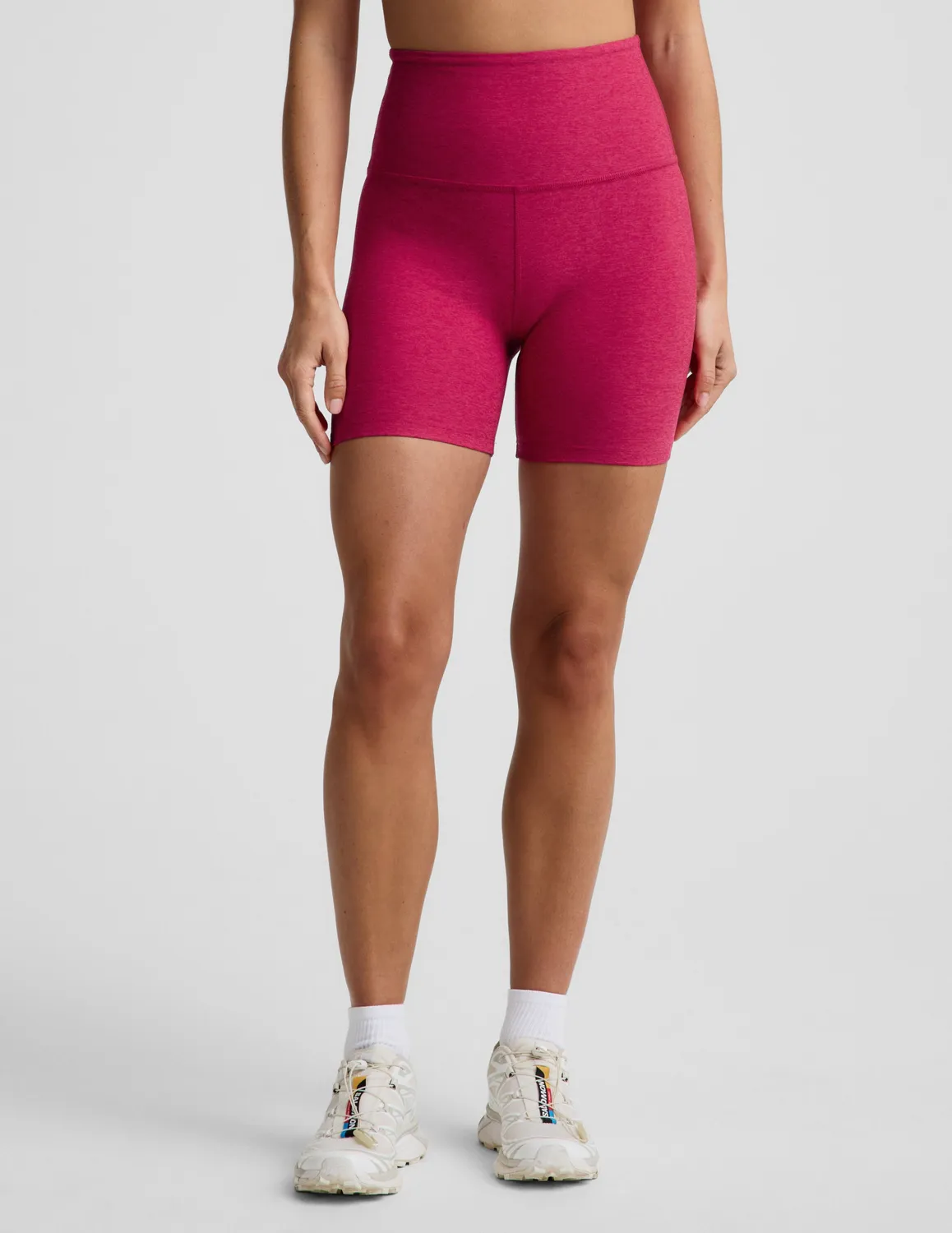 Beyond Yoga Spacedye Keep Pace 5" bikershorts Berry Red röd melerad