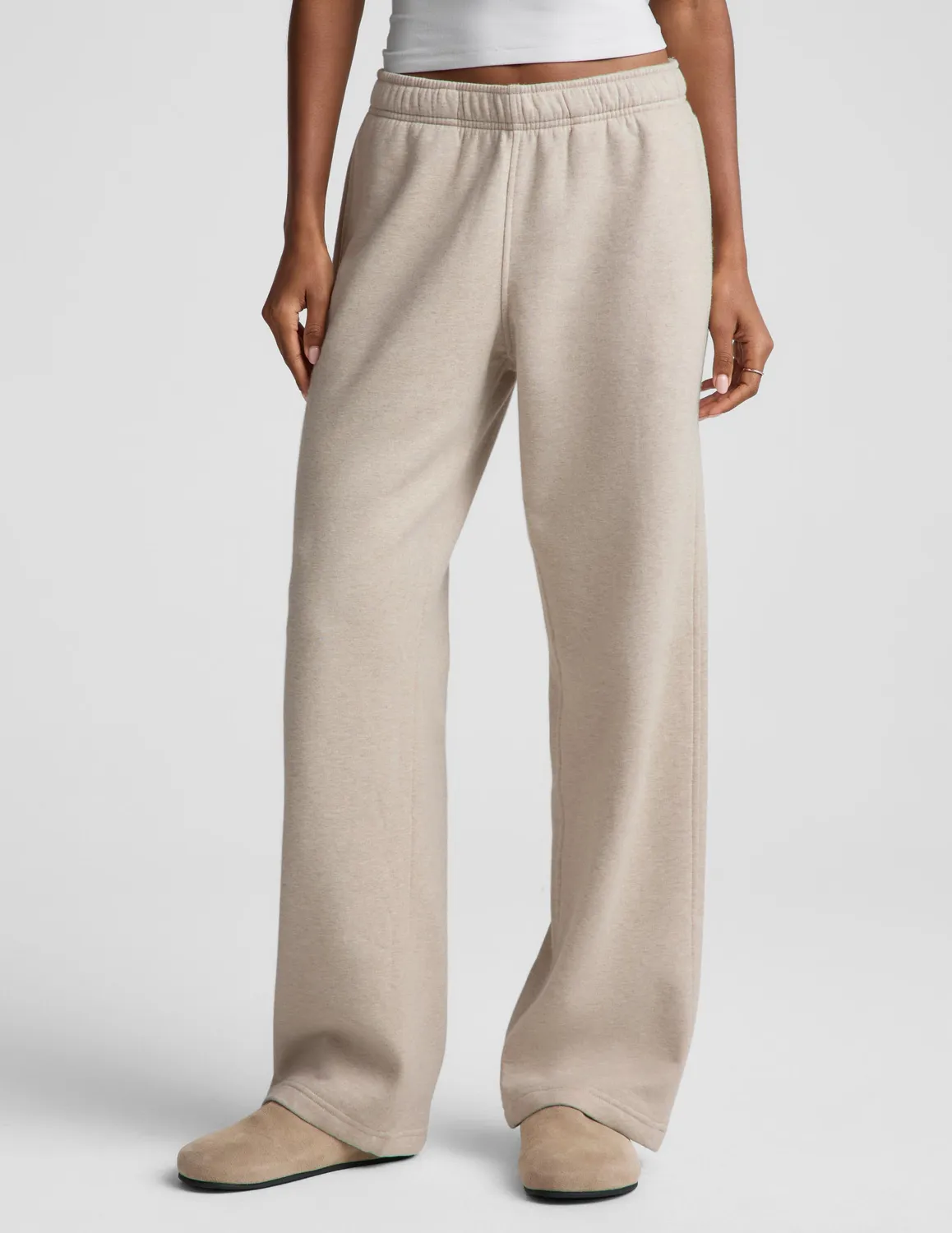 Beyond Yoga LuxeFleece 2.0 Straight Leg Sweatpant 31" mjukisbyxor oatmeal
