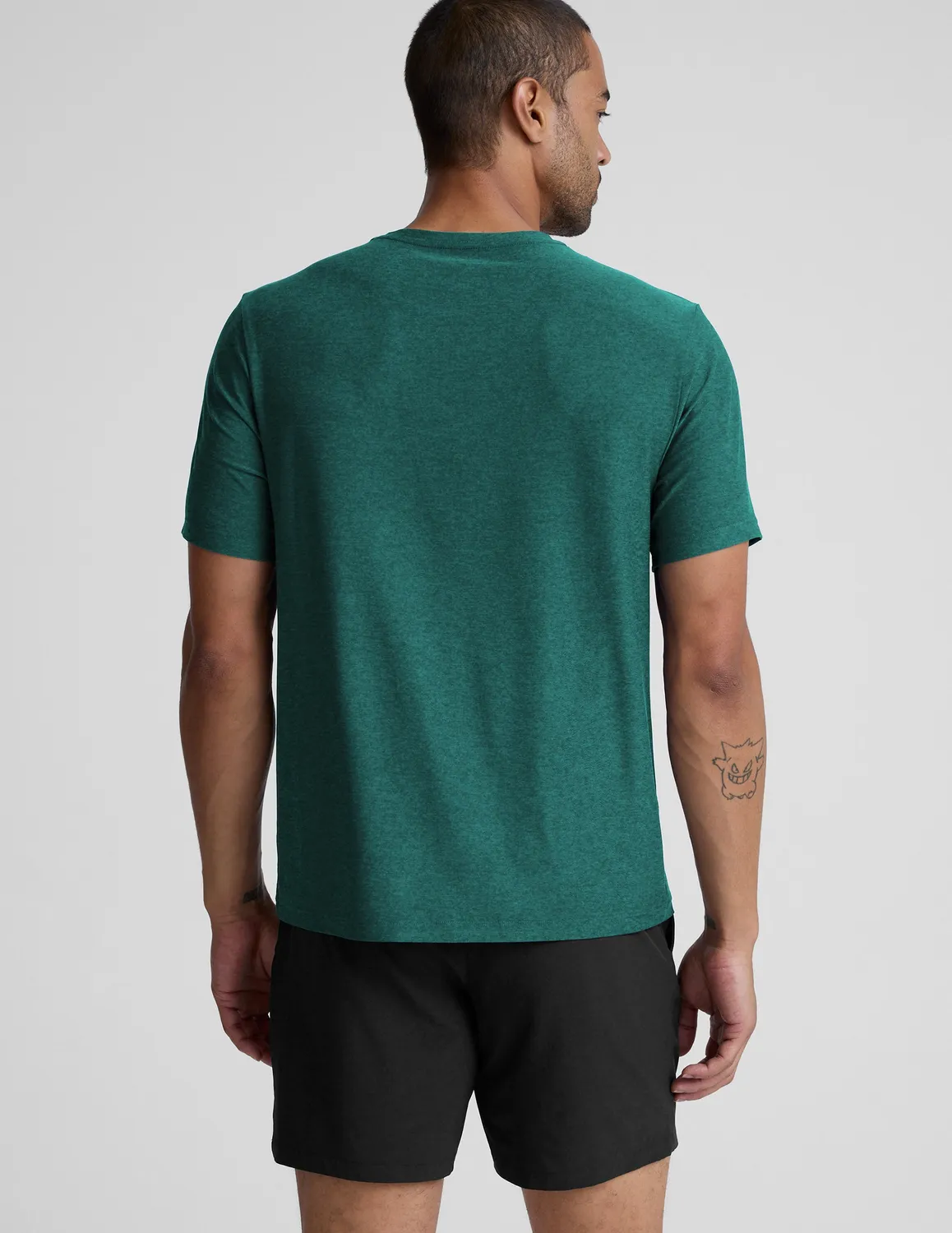 Beyond Yoga Always Beyond Men's Crew Tee 2.0 t-shirt Teal Sea Heather melerad