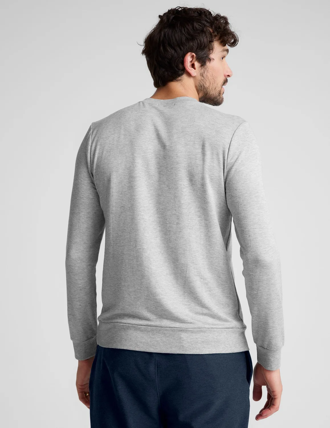 Beyond Yoga Always Beyond Men's Crew Pullover sweatshirt ljusgrå relaxed fit