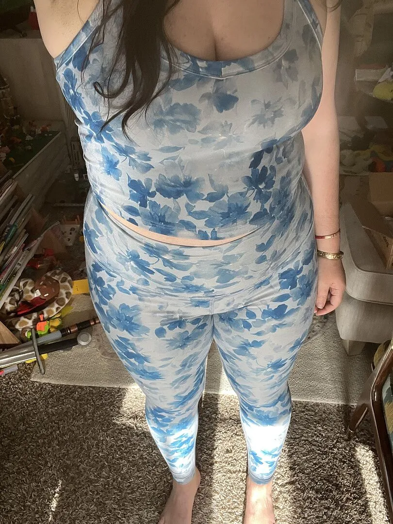 Beyond Yoga SoftMark Daydream Meadow High Waisted Midi leggings blå