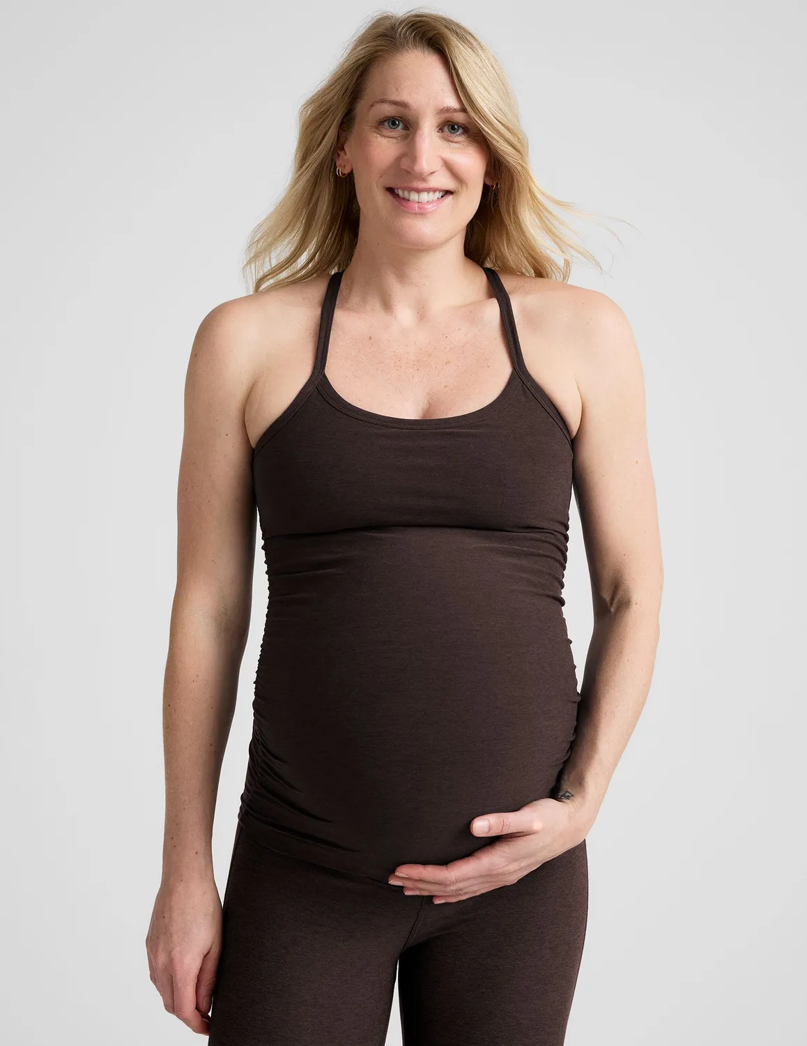 Beyond Yoga Spacedye Keep Your Cool gravidlinne brun heather